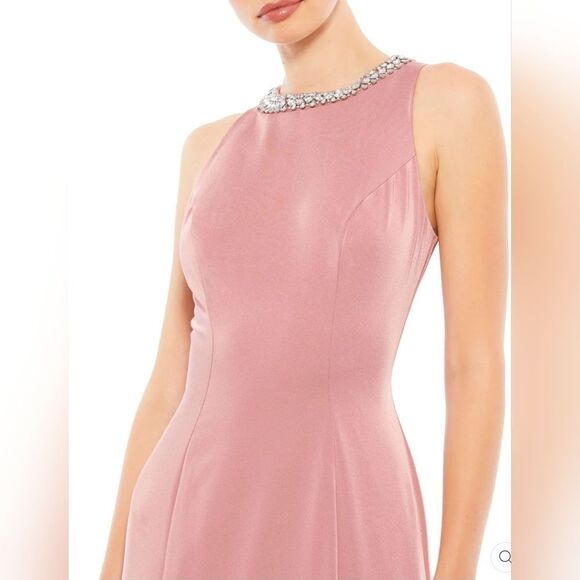 Mac Duggal EMBELLISHED NECK TRUMPET GOWN NWT size 2 Rose Pink (49093) - Picture 3 of 7